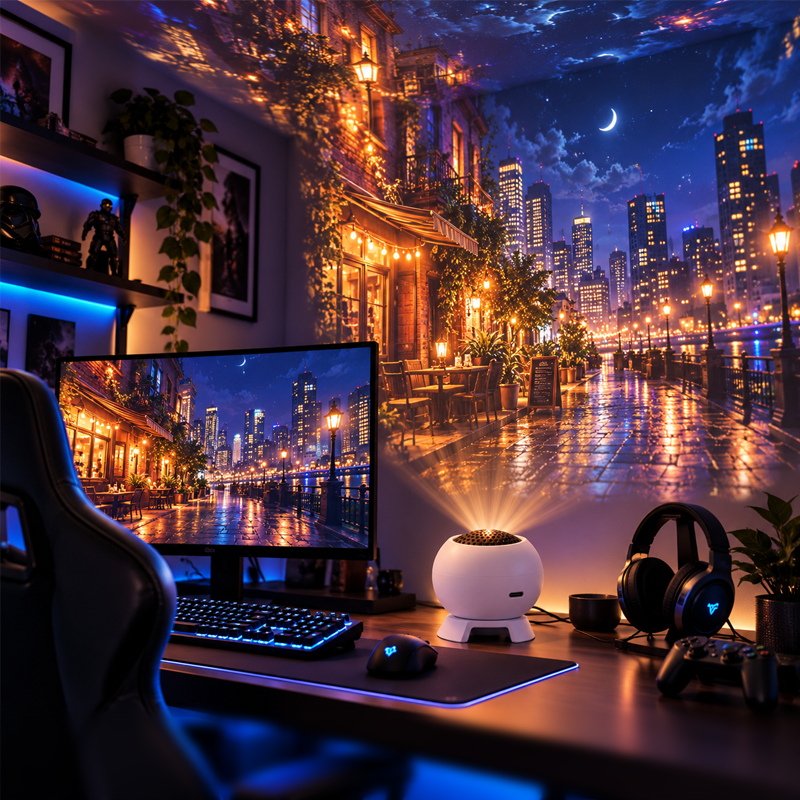 360° koepelvormige sfeerverlichting met projectie