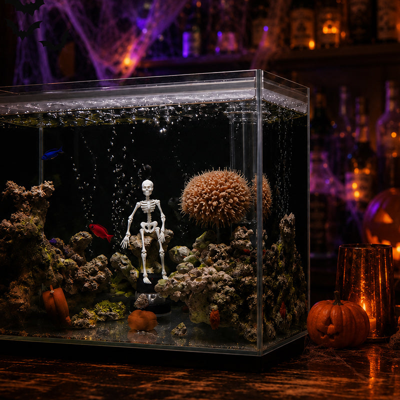 💀 Dynamisch Halloween-aquariumornament in de vorm van een skelet: een door lucht aangedreven aquariumversiering!🐠