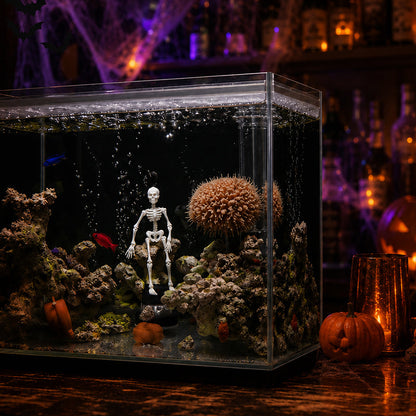 💀 Dynamisch Halloween-aquariumornament in de vorm van een skelet: een door lucht aangedreven aquariumversiering!🐠