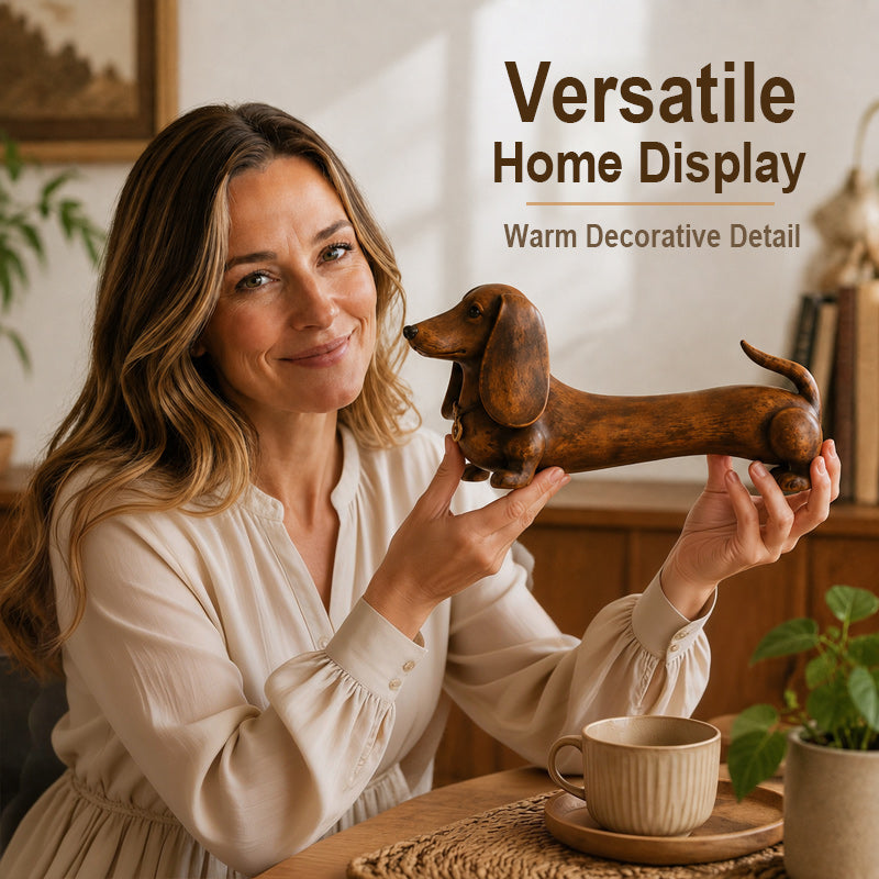 🐶Decoratief ornament in de vorm van een teckelsculptuur.