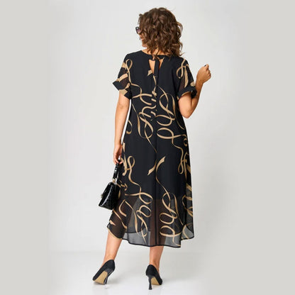 ✨Tijdelijke aanbieding 39% KORTING🎁🌸Bedrukte ontspannen jurk met V-hals