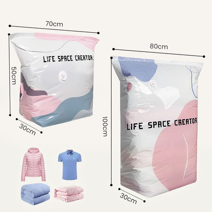 🧳💨 Vacuümzakken voor opslag, geen pomp nodig – gewoon indrukken om te sluiten, geen pomp vereist. Bespaart 80% ruimte. 🛏️🗄️