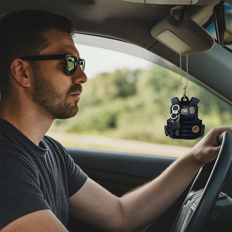 Kogelvrij vest acryl sleutelhanger