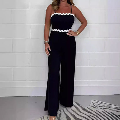 🔥Tijdelijke aanbieding 49% KORTING🎁🌸 Geribbelde jumpsuit met jarretelles en borstomslag