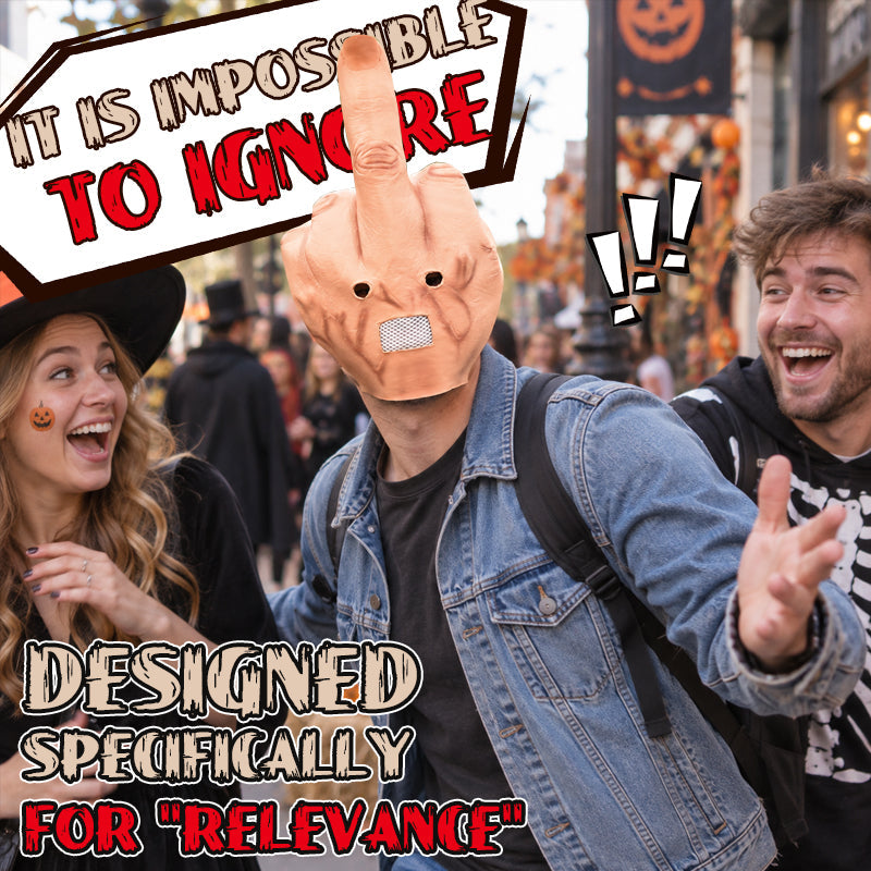 🖕 Het masker in de vorm van een enorme middelvinger dat de show steelt