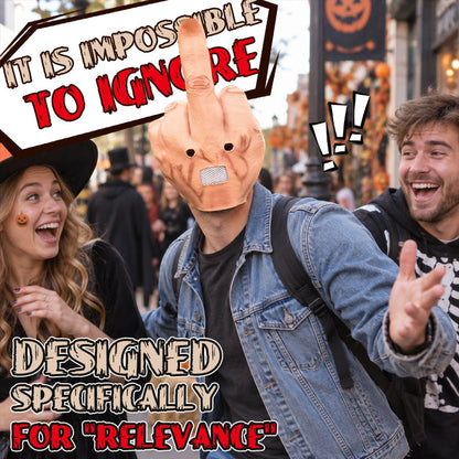 🖕 Het masker in de vorm van een enorme middelvinger dat de show steelt