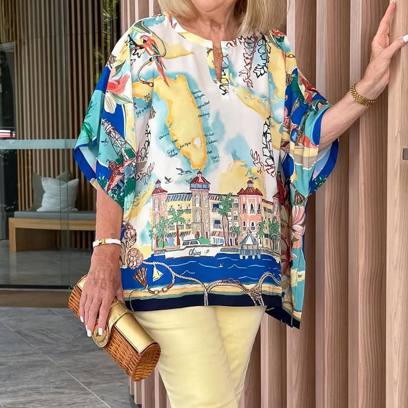 💞Tijdelijke aanbieding 49% KORTING🌟Bedrukt topje met korte mouwen