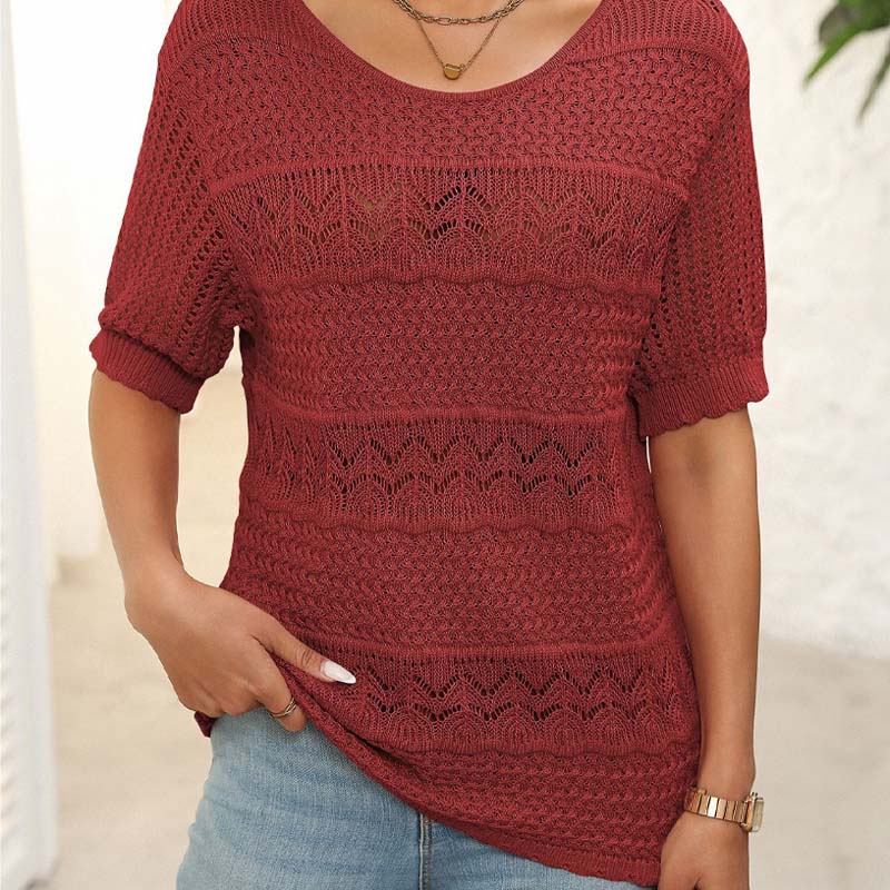 🌸Hol gehaakt shirt met korte mouwen