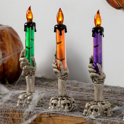 LED-kaarsdecoratie in de vorm van een spookhand voor Hallowee