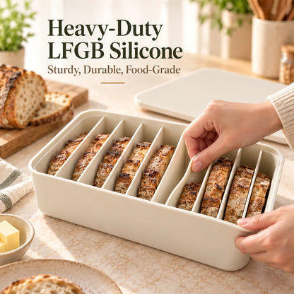 🍞 Siliconen broodvriesdoos met 11 vakjes — Bewaar sneetjes zuurdesembrood apart ❄️