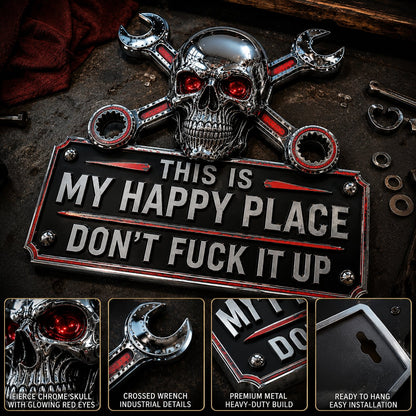 🔥Vaderdag: 49% korting 💀“This Is My Happy Place” - muurbord voor in de garage