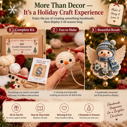 🎄 DIY-pakket voor een gehaakte kerstengel als kerstversiering – Zelf maken, ophangen en koesteren✨