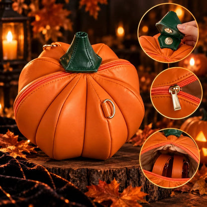 🎃✨Halloween-schoudertas ‘Hungry Pumpkin’: speelse pompoentas met open mond voor Halloweenfeestjes, trick-or-treat en herfstoutfits (✨Dezelfde als in de video)