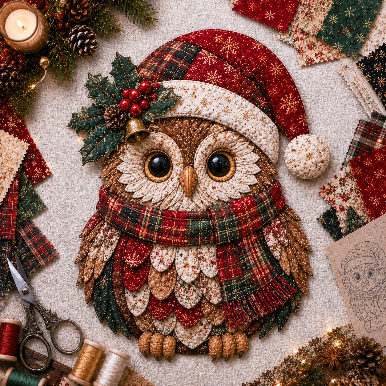 🔥LAATSTE DAG 49% KORTING - 🎅DIY-decoratieset met kerstpatchworkstof – Prachtige resultaten, geen ervaring nodig