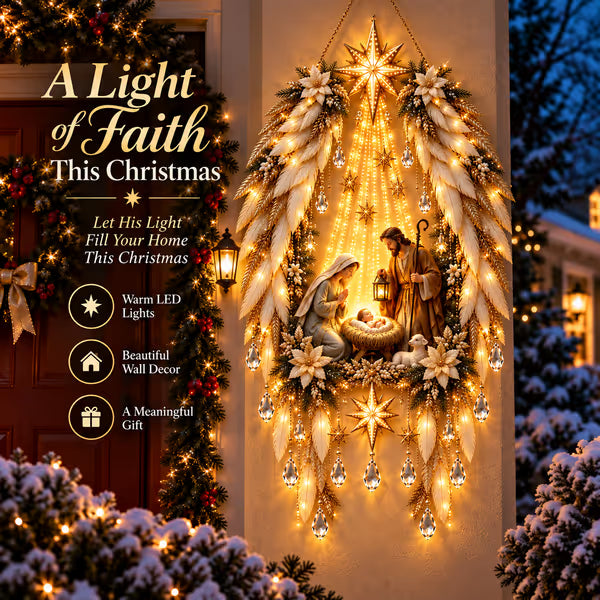 ✨👼 3D Hemelse engelenvleugels Kerststalverlichting✨ – Verlichte kerstwanddecoratie ✈️