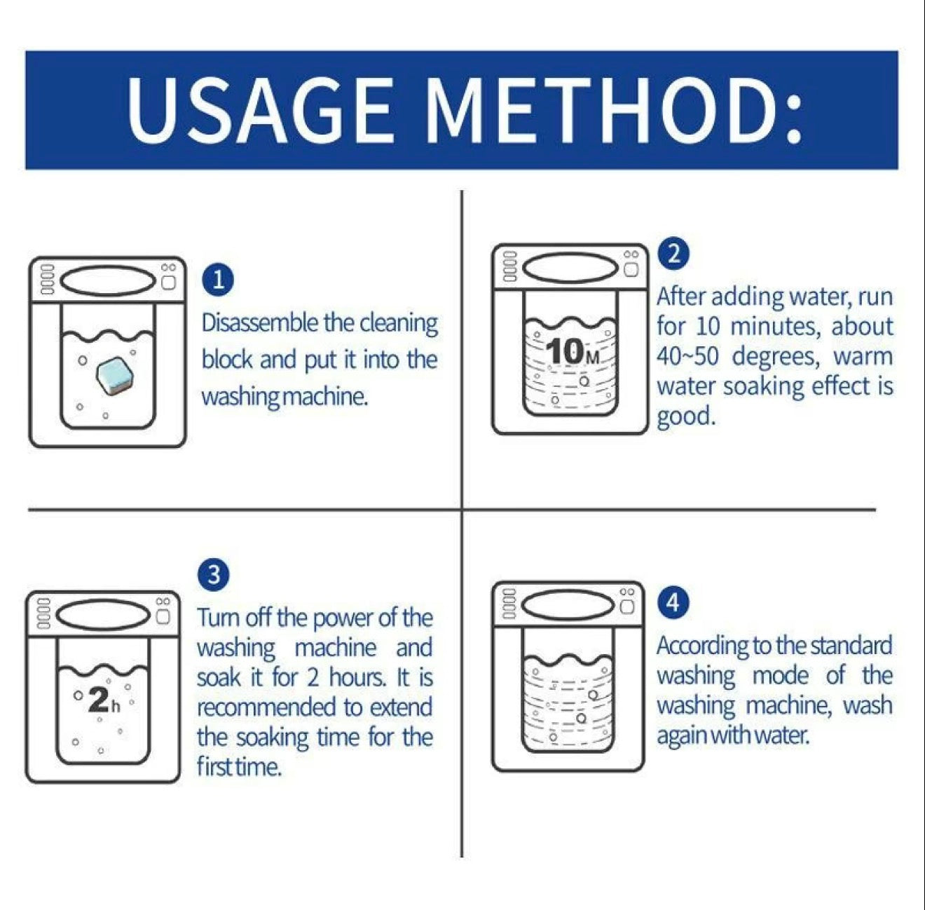 Washer Clean-tabletten voor een grondige reinigin