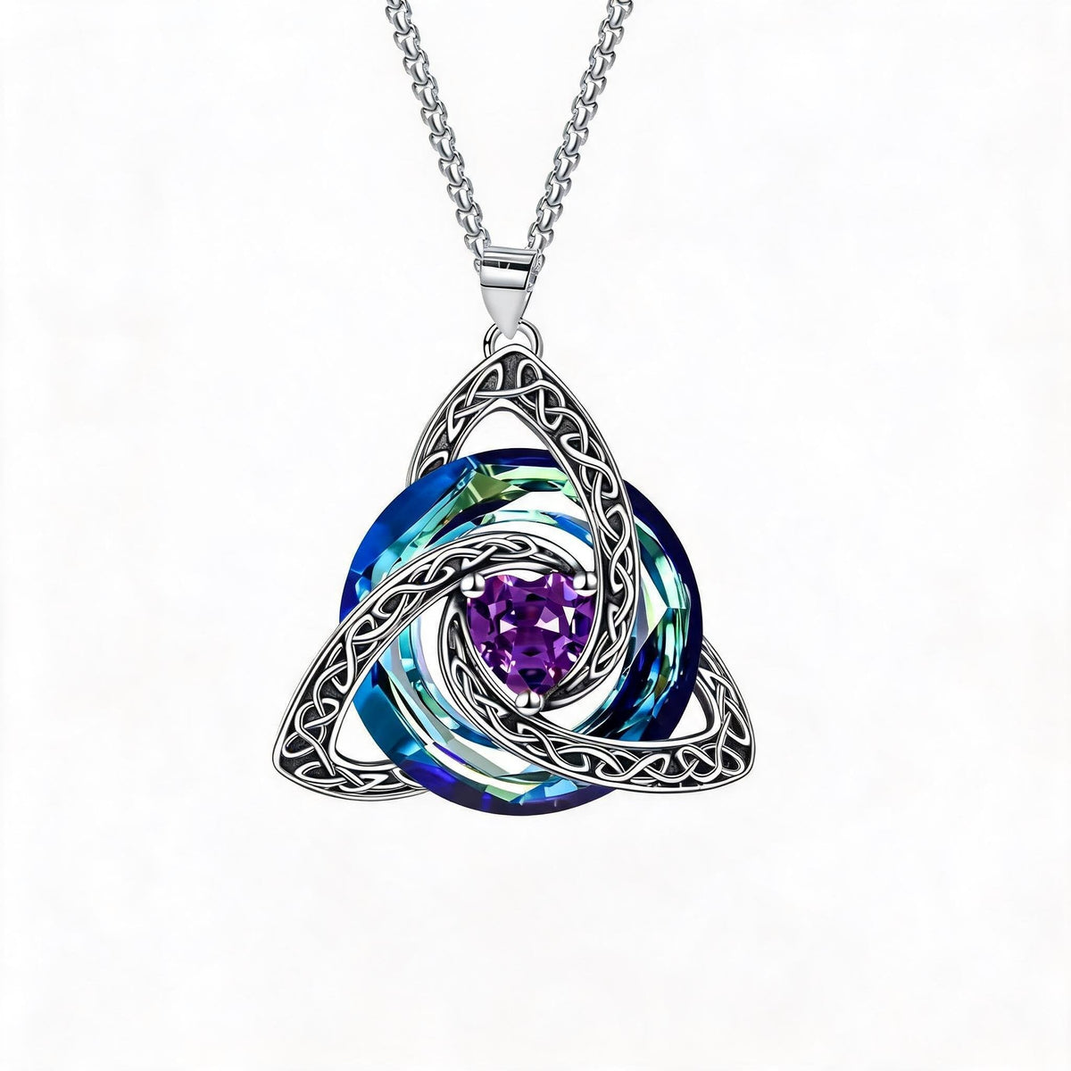 ✨Ketting met geboortesteen en Keltische drievoudige knoop – Een betekenisvol symbool van liefde en verbondenheid ❤️
