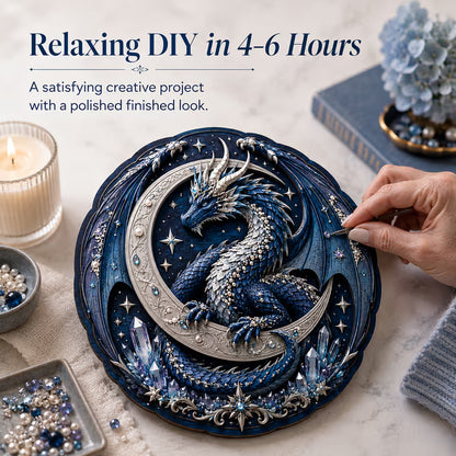 🐉 Moon Guardian Dragon 3D houten doe-het-zelf wanddecoratie