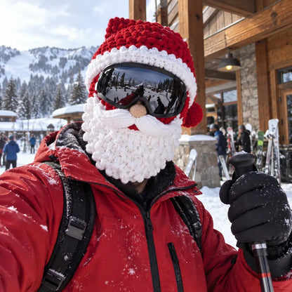 🎅🏂 3D-kerstmasker van gebreid materiaal | 🌬️Warme gezichtsmasker in 3 feestelijke stijlen voor skivakanties, feestjes en winteravonturen