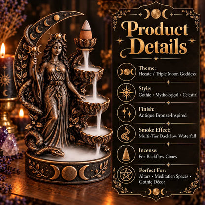 🔥LAATSTE DAG 50% KORTING - 🌙 Hecate’s Key | Triple Moon Backflow-wierookbrander (📦Koop er 2 en ontvang gratis verzending)