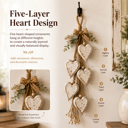 🤎 Wanddecoratie met hangend hartj