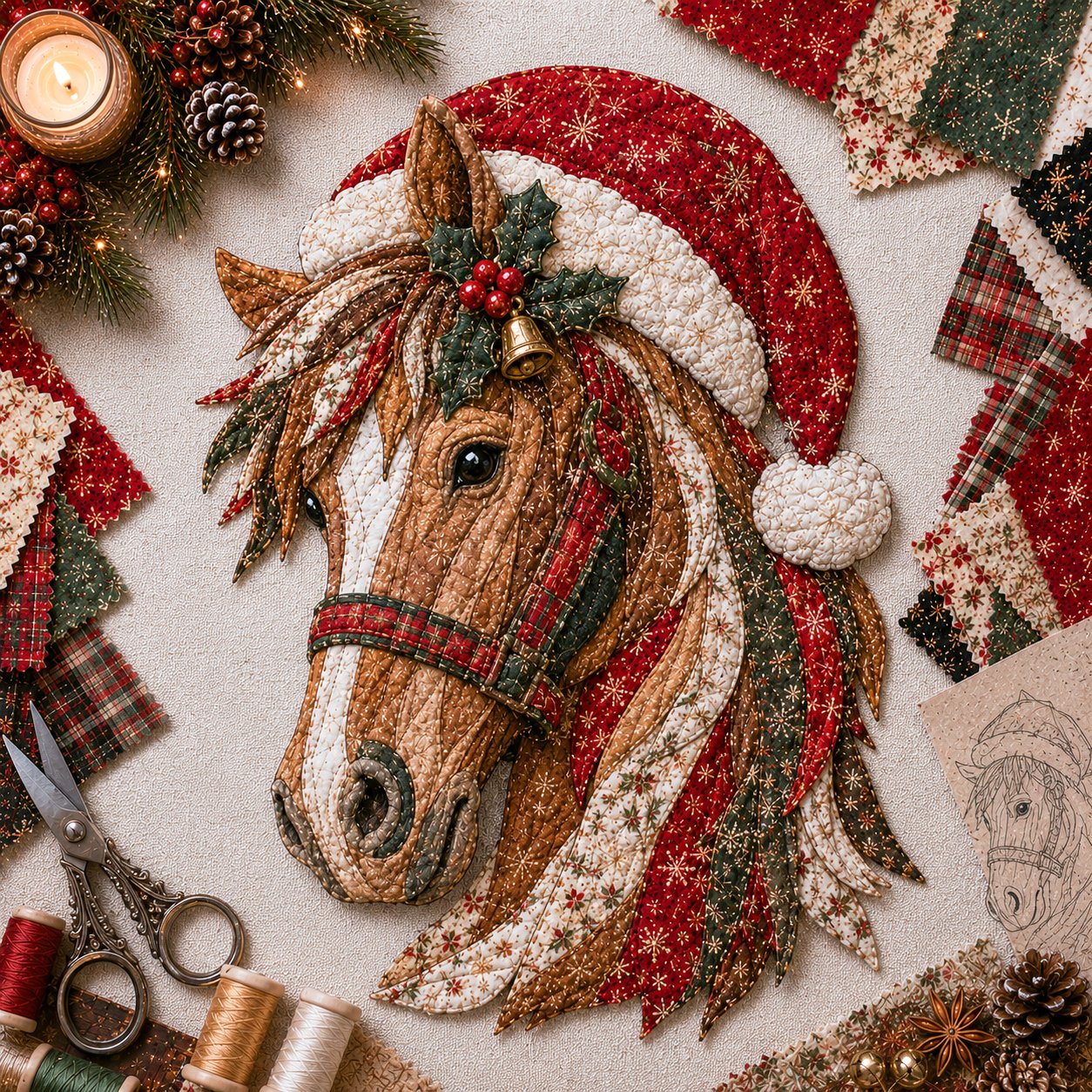 🔥LAATSTE DAG 49% KORTING - 🎅DIY-decoratieset met kerstpatchworkstof – Prachtige resultaten, geen ervaring nodig