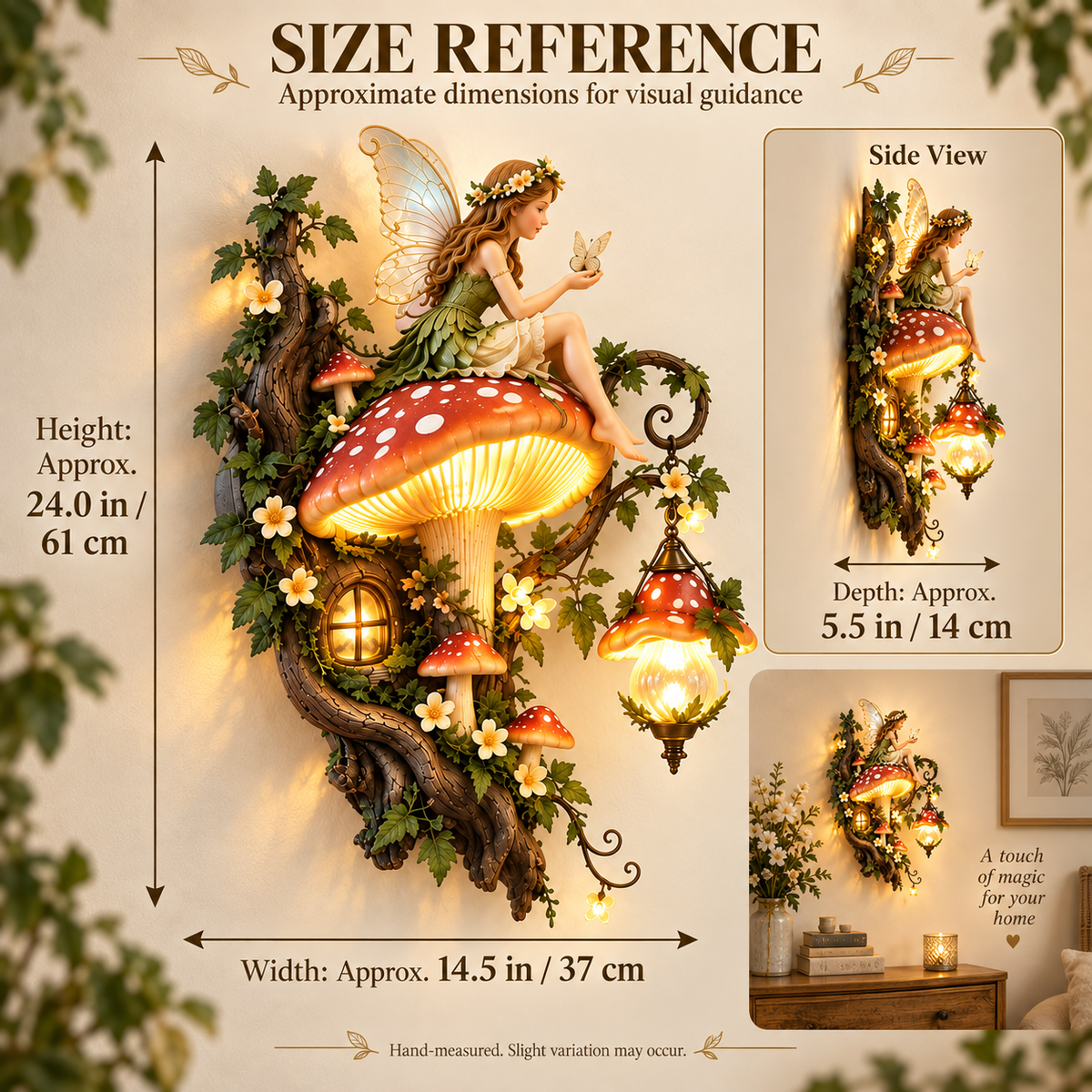 ⏰Beperkte voorraad 50% KORTING - 🧚✨ Wandlamp ‘Betoverde paddenstoelfee’ 🍄🌿
