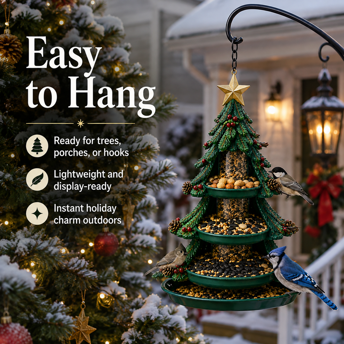 🎄 Christmas Bird Feeder Collection™ – Feestelijke hangende voederbakken voor wilde vogels