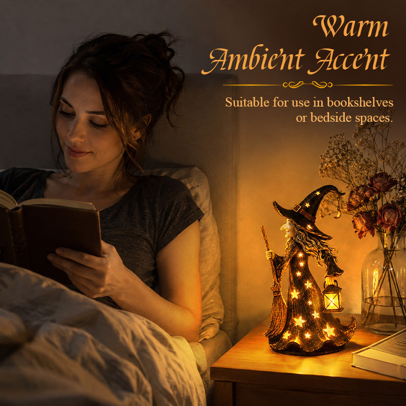 Starlight-heksen-nachtlampje | Halloween-heksenornament met warme LED-lampjes