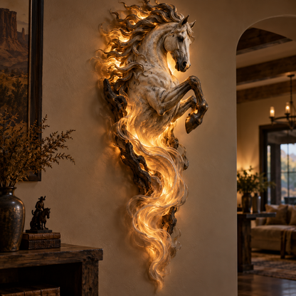 🔥Laatste dag: 49% KORTING -🦄 Celestial Flame Unicorn™ wandlamp – Een magische beschermer ontwaakt aan je muur