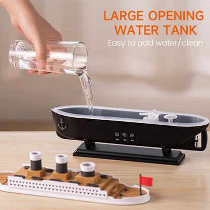 Scheepsmodel luchtbevochtiger met led-verlichting en afstandsbediening