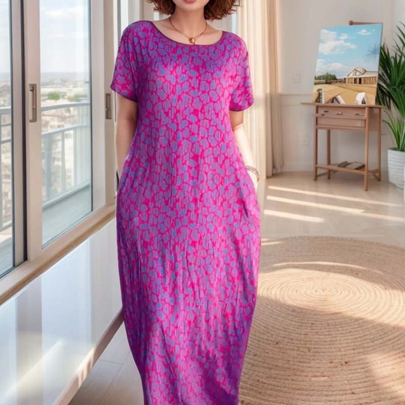 🌟Tijdelijke aanbieding 49% KORTING🎁Lange Jurk Met Korte Mouwen