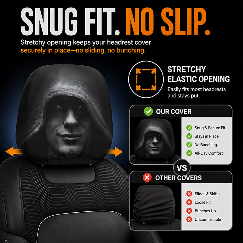 Hoofdsteunhoes met grappig patroon – auto-interieuraccessoir