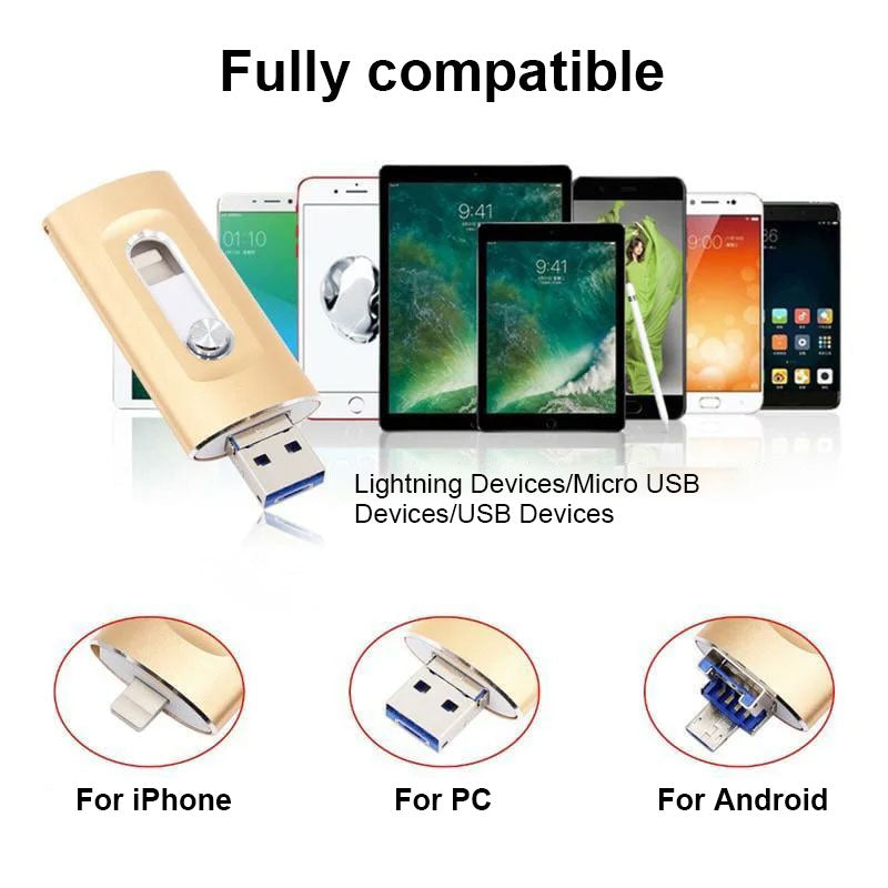 ⚡3-in-1 flashdrive, draagbare USB 3.0-geheugenopslag met hoge snelheid