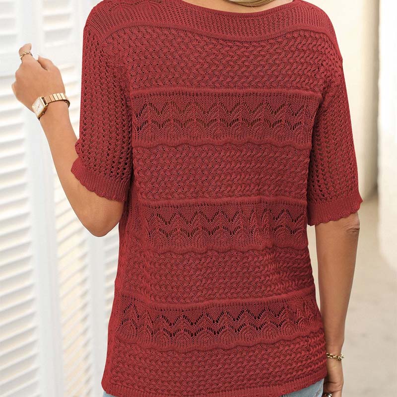 🌸Hol gehaakt shirt met korte mouwen