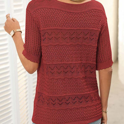 🌸Hol gehaakt shirt met korte mouwen