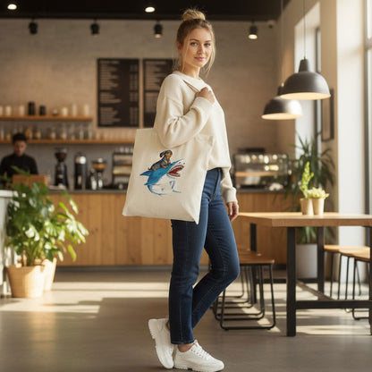 Canvas tas met teckelprint