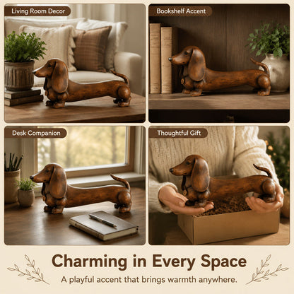 🐶Decoratief ornament in de vorm van een teckelsculptuur.