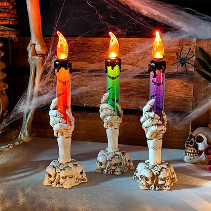 LED-kaarsdecoratie in de vorm van een spookhand voor Hallowee