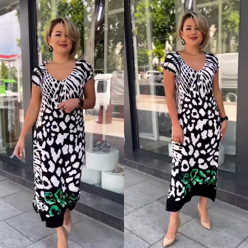 🌸 Modieus gedrukte lange jurk | Los en luchtig ✨ Modieus gedrukte lange jurk