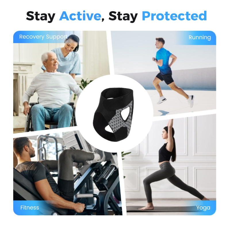 Verstelbare elastische enkelondersteuning