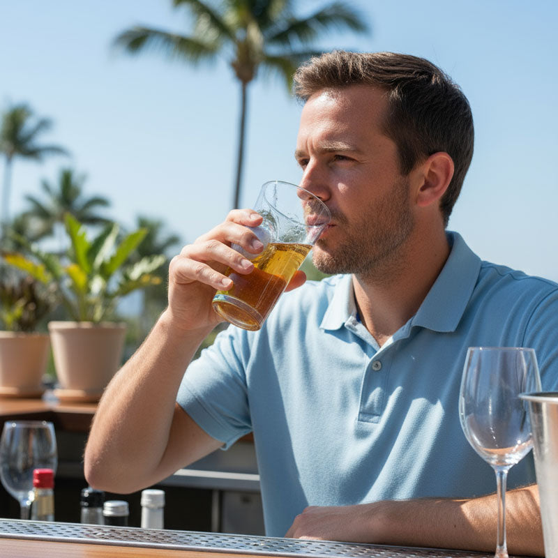 🍺⛳ Stuck-in-Glass Bierglas met Golfbal – Creatief & Uniek