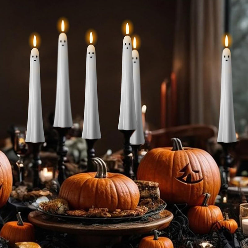 🎃👻 Op afstand bedienbare LED-spookkaars met 3D vlam 👻🎃