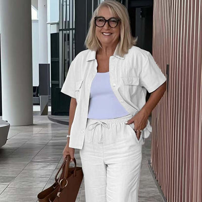 💞Gratis verzending⏳Tweedelige Set Van Katoen En Linnen