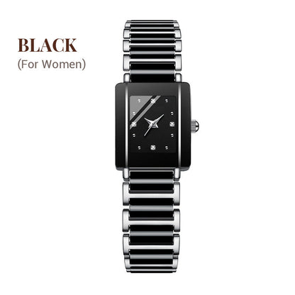 ⌚Modieus vierkant keramisch quartzhorloge