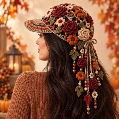 🔥LAATSTE DAG 50% KORTING - 🍂 Handgemaakte gehaakte herfst-baseballpet voor dames