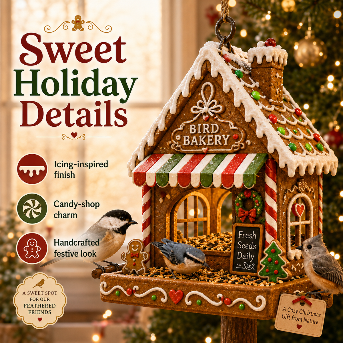 🎄 Christmas Bird Feeder Collection™ – Feestelijke hangende voederbakken voor wilde vogels