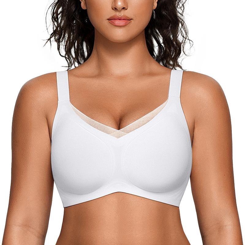 Damesschoenen Draadloze V-Hals Oversteek Mesh Naadloze Push-Up BH