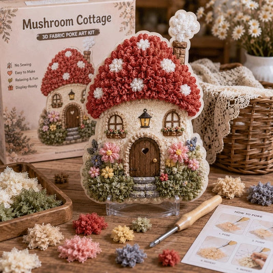 🔥 Laatste dag: 49% korting - ✨ “Whimsical Village”-set voor 3D-kunst met stof (Poke Art-techniek)