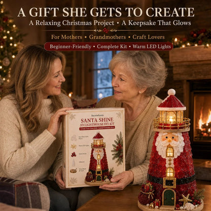 ⏳ Last Day 49% OFF – 🎄Beginner-Friendly DIY Lighted Christmas Character Sea Glass-Style Lighthouse Kit Collection | Complete Kit with Sea Glass-Style Pieces, LED Lights & Step-by-Step Guide Included 💕